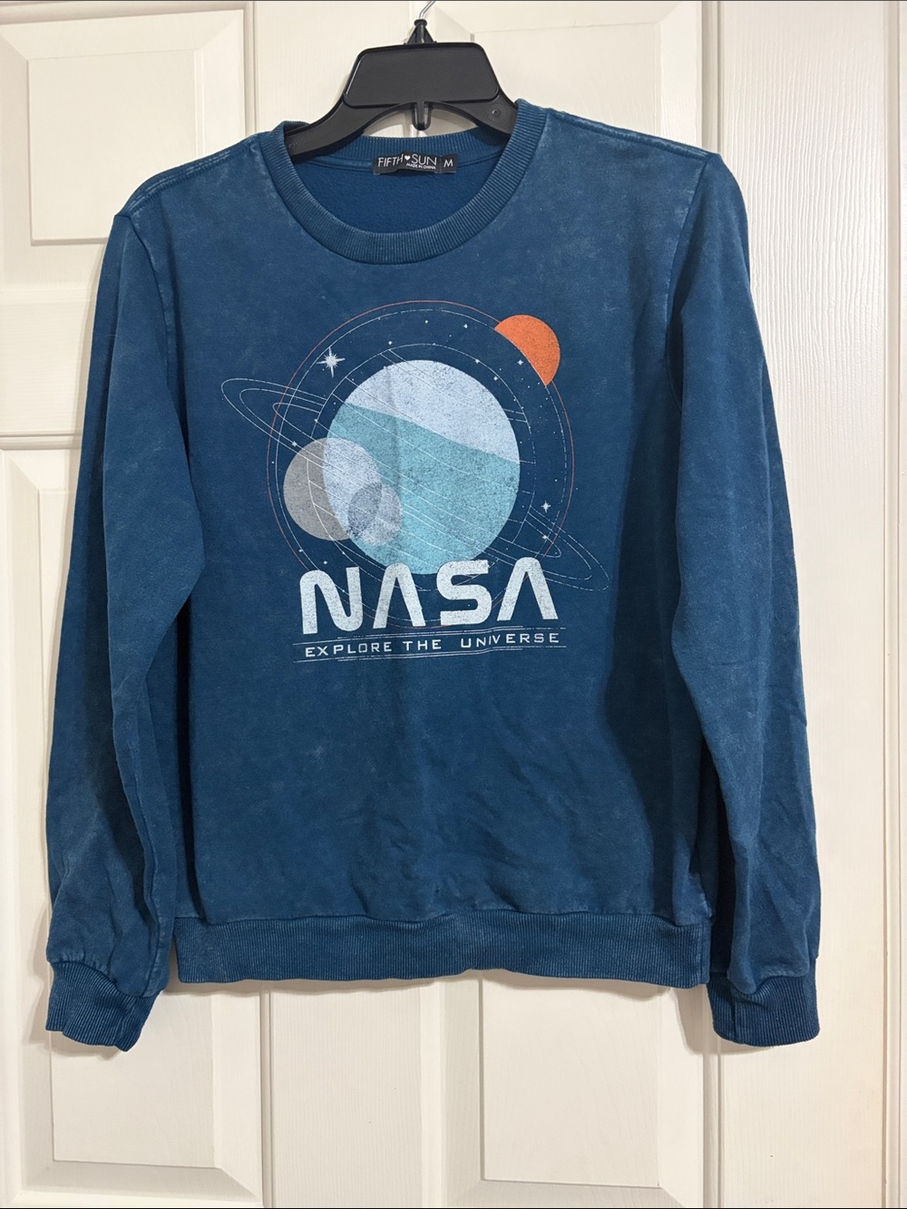 Fifth Sun Navy Blue NASA Graphic Crewneck Sweatshirt